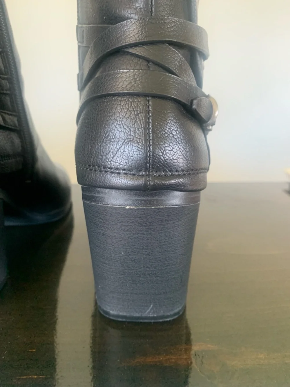 BareTraps Black Kacey Ankle Booties with decorative Side Buckle - Picture 11 of 13